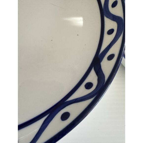 Dansk Arabesque Blue Wave Coupe Salad Plates 8" Raised Edge Set of 4 - Picture 4 of 7